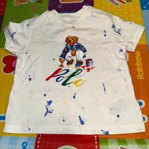 Ralph Lauren White and Blue Short Sleeve Tee With Matching Hat